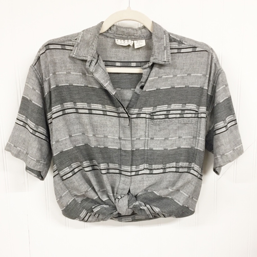 VTG 80s | Mixed Media Button Front Shirt